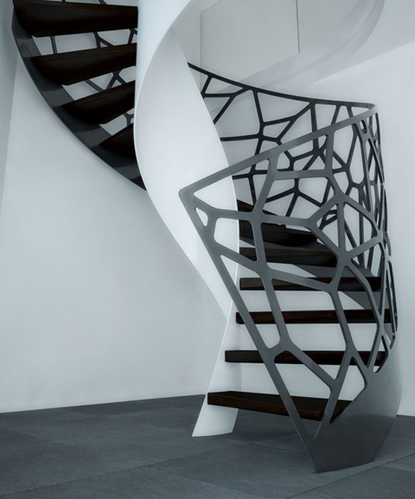 Home-Design-Ideas-with-Black-Organic-Staircase Turn Your Old Staircase into a Decorative Piece
