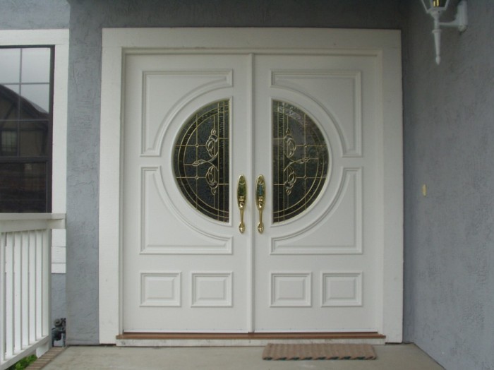 Luxurious-White-Door-Designs-Glossy-Gold-Handles-French-Window-915x6862 It Is Not Just a Front Door, It Is a Gate