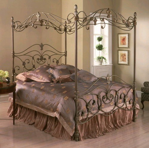 Luxury-metal-bed-frame-with-canopy-for-bedroom-furniture-ideas Luxury Designs For Beds Made Of Metal