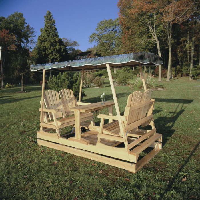 Rustic-log-swings-and_Gliders-Deluxe-Garden-Glider-L 13 Impressive Rustic Garden Style With Its Attractive Elements