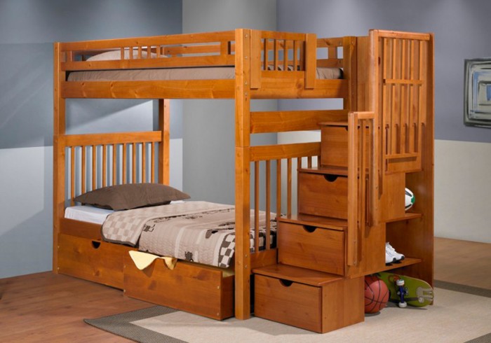 Stairway-Bunk Make Your Children's Bedroom Larger Using Bunk Beds