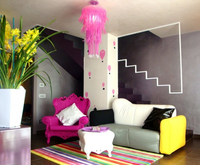 colorful_living_room_2_designs_by_oikia_studio Get A Delight Interior By Applying Some Colorful Designs