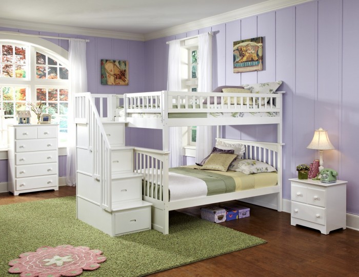 columbia_ff_stair_wh Make Your Children's Bedroom Larger Using Bunk Beds