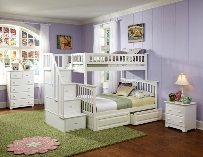 columbia_tf_stair_wh Make Your Children's Bedroom Larger Using Bunk Beds
