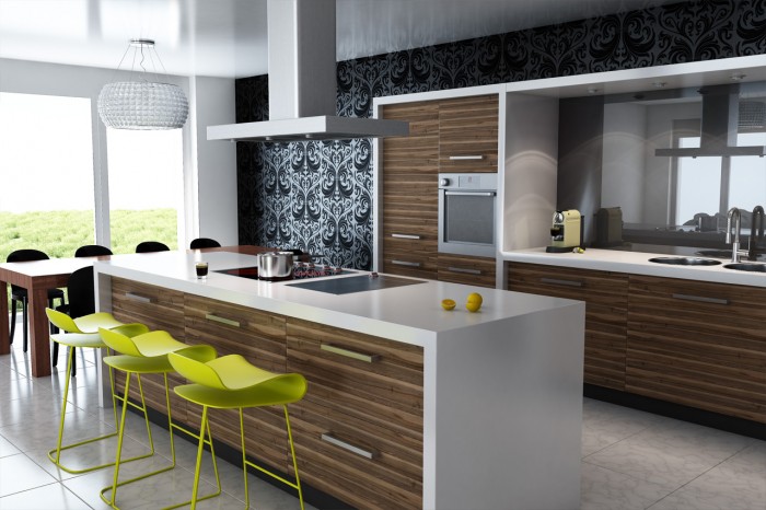 contemporary-kitchen-design-modern-dining-table 45 Elegant Cabinets For Remodeling Your Kitchen