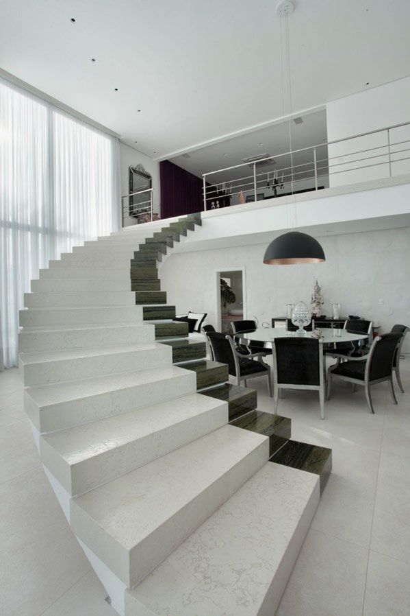Decorate Your Staircase Using These Amazing Railings 37 fabulous-white-house-design-ideas-in-brazil-modern-staircase-3737