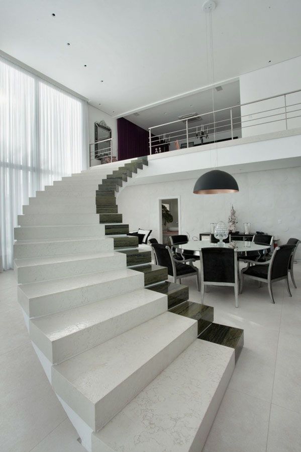 fabulous-white-house-design-ideas-in-brazil-modern-staircase-3737 Decorate Your Staircase Using These Amazing Railings