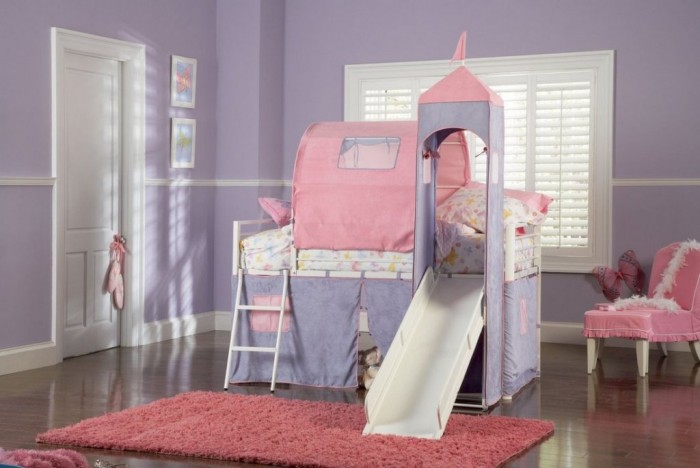 girls_bunk_bed_with_slide Make Your Children's Bedroom Larger Using Bunk Beds