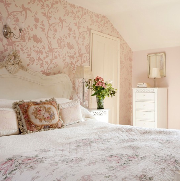 pink-bedroom-with-floral-theme Tips On Choosing Wallpaper For Your Bedroom