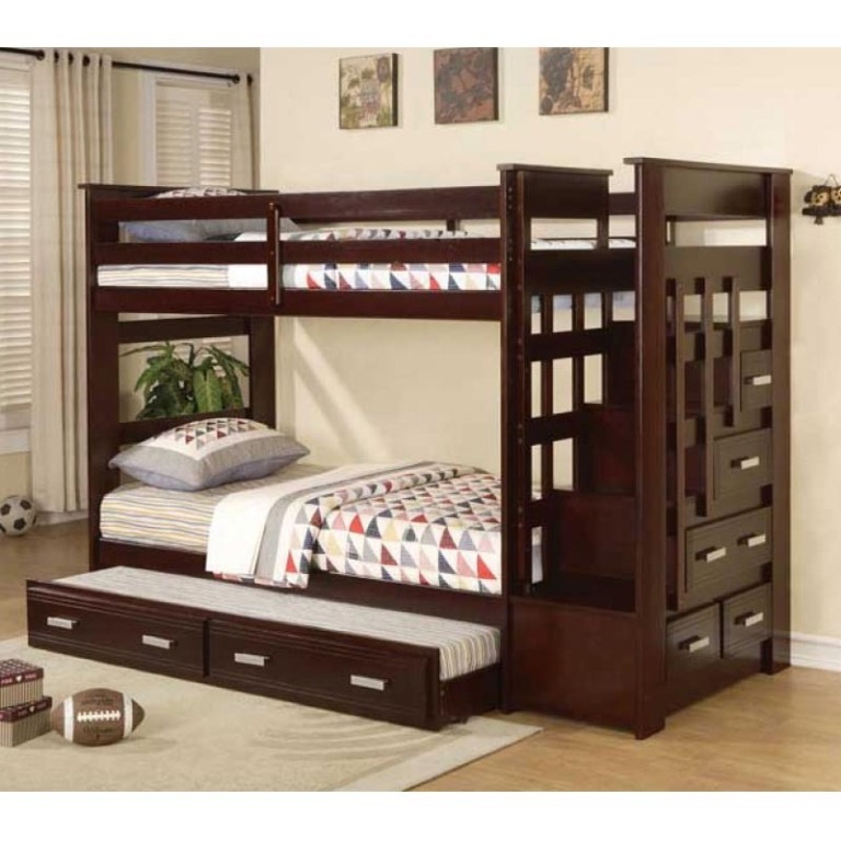 trundle-bunk-bedacme-allentown-espresso-twin-bunk-bed-with-storage-stairway-hr3t0grv Make Your Children's Bedroom Larger Using Bunk Beds