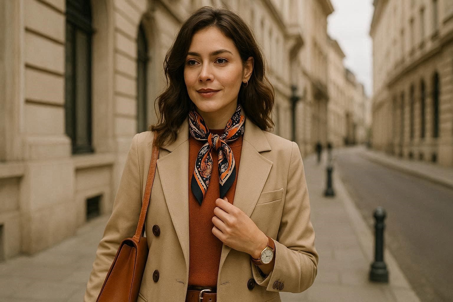 How A Scarf Can Make Your Face Looks Glowing 7 Match Your neck Scarf with Your Outfit and Accessories How A Scarf Can Make Your Face Looks Glowing - 7