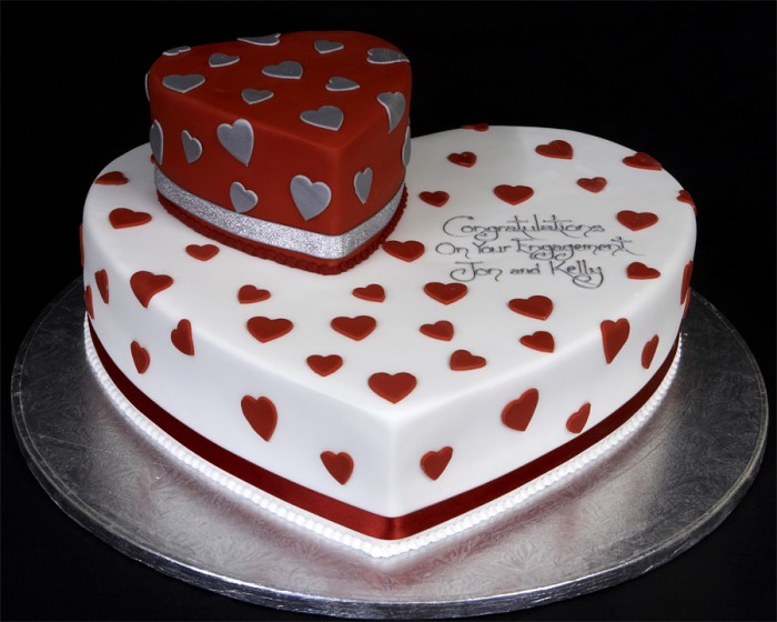 002942 Hearts Engagement Cake