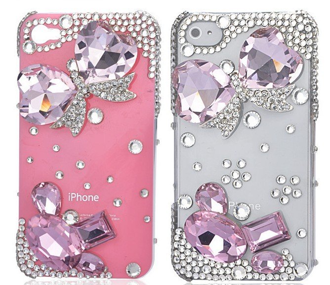 Butterfly-diamond-mobile-phone-luxury-cover-for-iphone4-accessories-for-iphone4g-case-for-iphone4s 50 Fascinating & Luxury Diamond Mobile Covers for Your Mobile