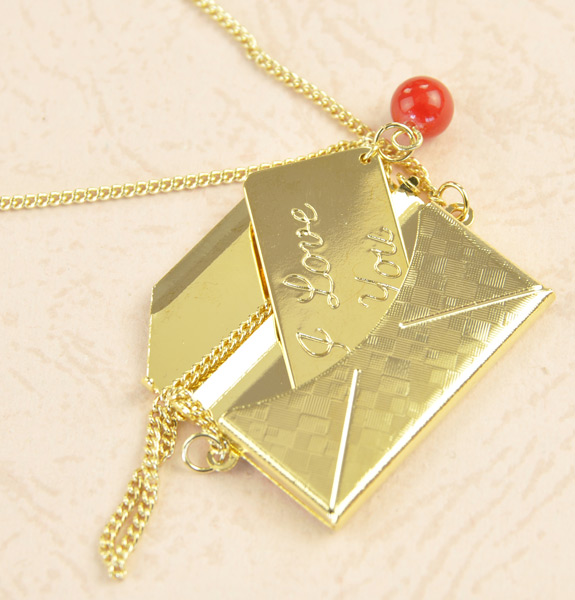 New and funny envelope shaped necklace with a messgae