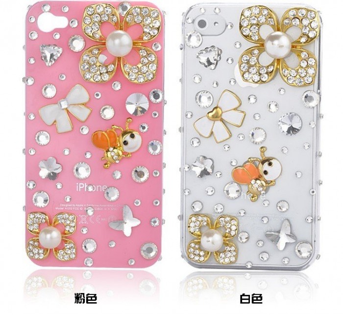 Flower-diamond-mobile-phone-luxury-cover-for-iphone4-accessories-for-iphone4g-case-for-iphone4s-case-free 50 Fascinating & Luxury Diamond Mobile Covers for Your Mobile