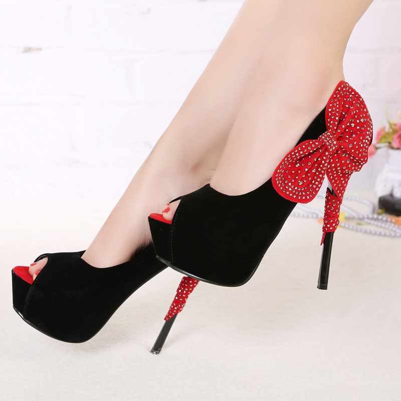 Free-shipping-sexy-women-high-heels-fashion-girl-diamond-bow-fish-head-high-heeled-platform-shoes