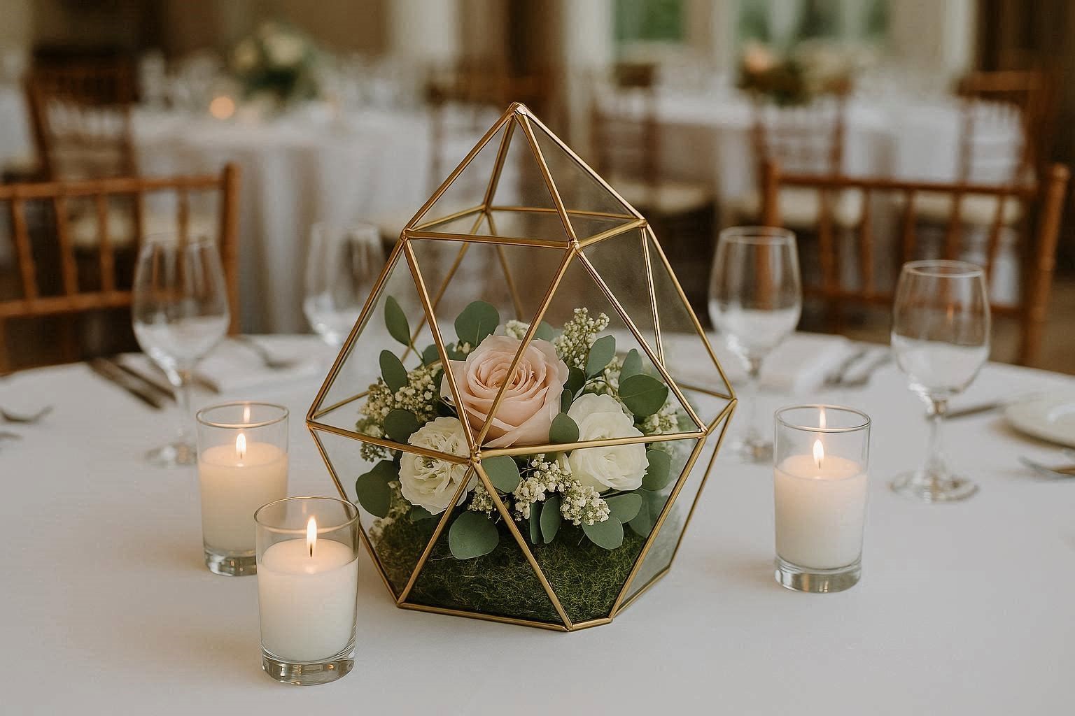 Geometric Terrarium Centerpieces 17 Fabulous and Breathtaking Wedding Centerpieces - 7 centerpieces