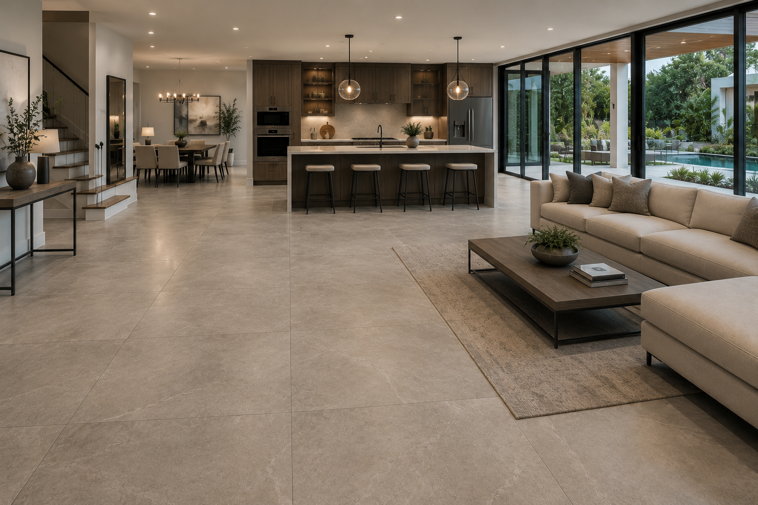 Top 17 Modern And Creative Ideas Of Flooring Designs 8 Large Format Tile Flooring for a Spacious Appearance Top 17 Modern And Creative Ideas Of Flooring Designs - 8