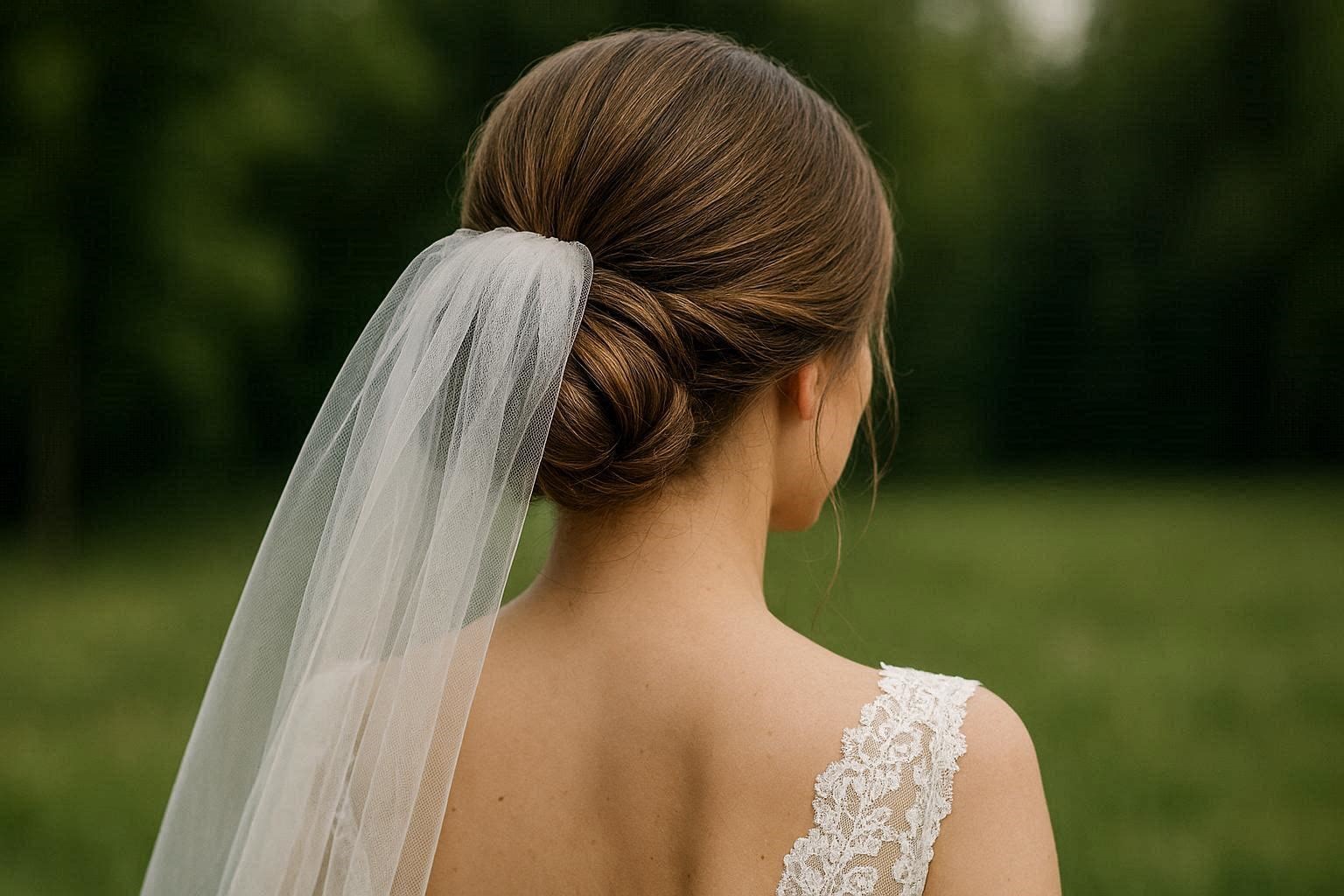 Low Bun with Veil 18 Dazzling & Fabulous Bridal Hairstyles for Your Wedding - 20 bridal hairstyle
