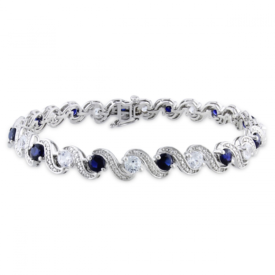 Miadora-Sterling-Silver-Created-Blue-and-White-Sapphire-Bracelet-P14740789