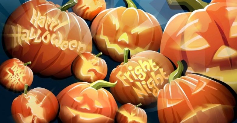 Orange Pumpkins Happy Halloween Night Oh My God! Did You Hear Such a Scary Voice Before? - Halloween night 2