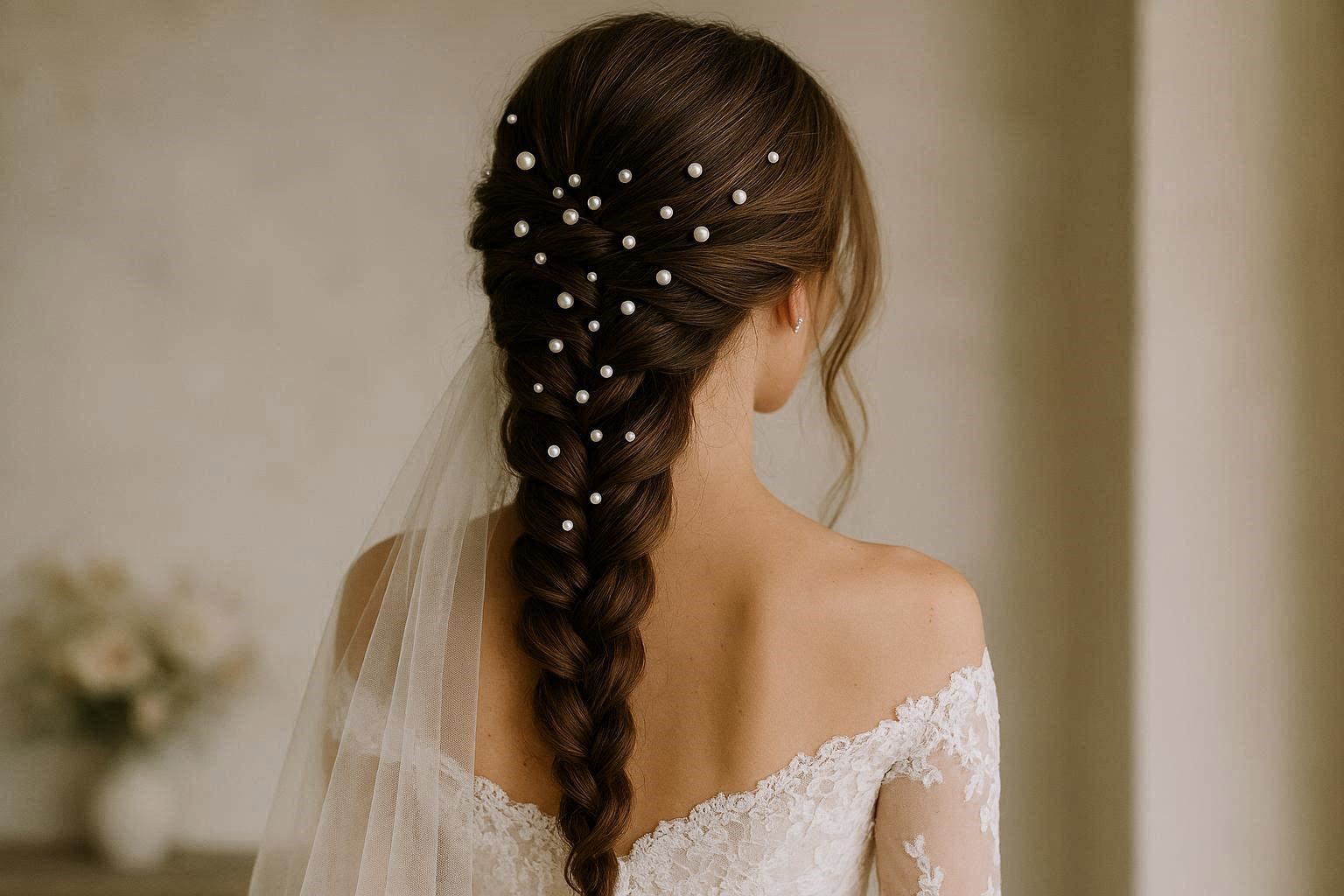 Pearl Embellished Bridal Hairstyle 18 Dazzling & Fabulous Bridal Hairstyles for Your Wedding - 19 bridal hairstyle