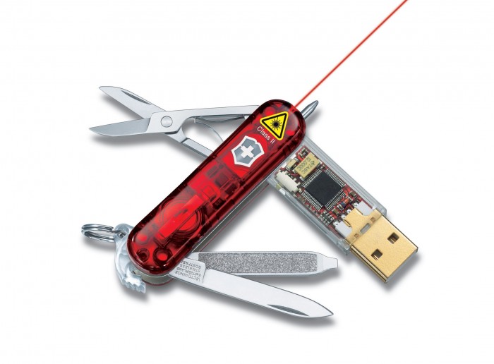 USB flash drive, scissors and other tools are all collected in just one piece