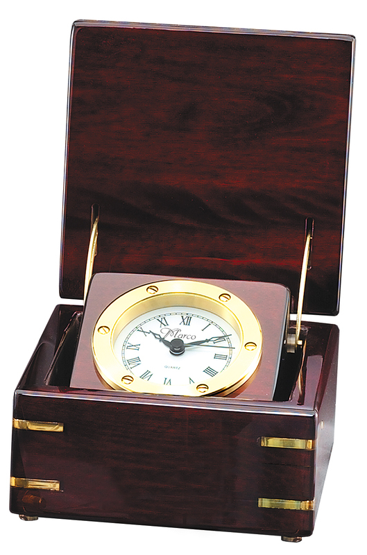 Rosewood_Deluxe_Captain_Clock_with_Brass_Accents 10 Retirement Gift Ideas for Women