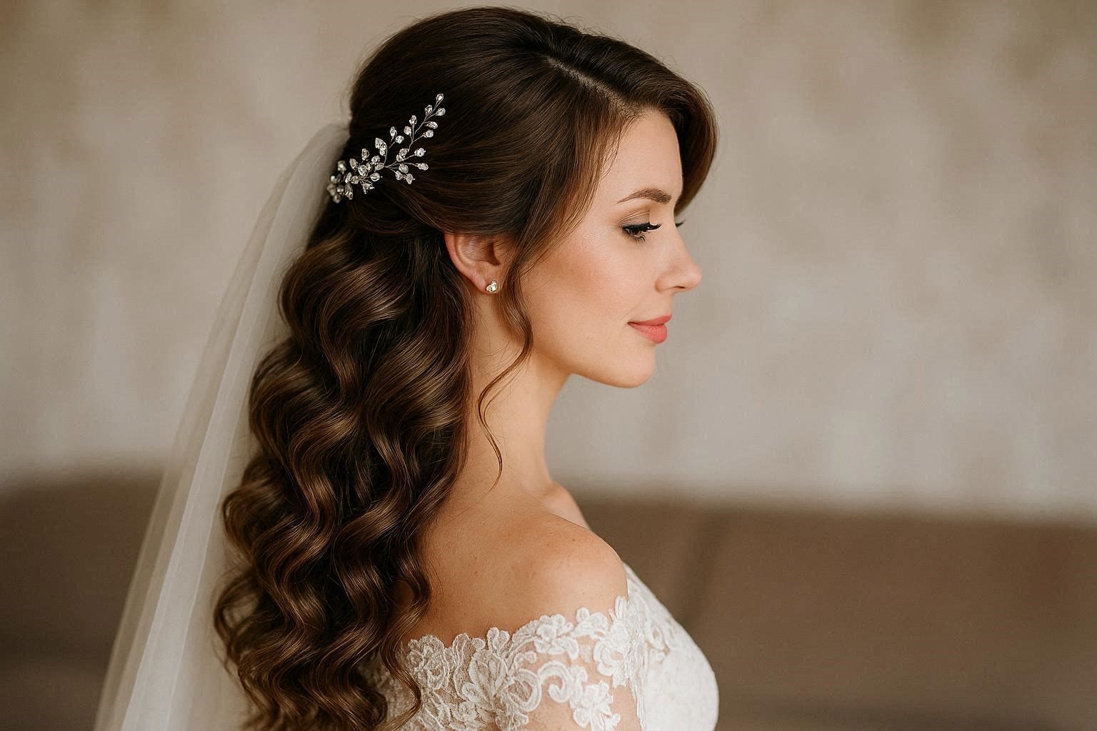 Side Swept Curls 18 Dazzling & Fabulous Bridal Hairstyles for Your Wedding - 12 bridal hairstyle