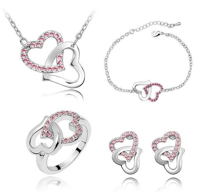 Swarovski-crystal-heart-shaped-jewelry-set-white-gold-woman-Swarovsi-crystal-heart-jewelry-set 48+ Best Christmas Gift Ideas for Your Wife
