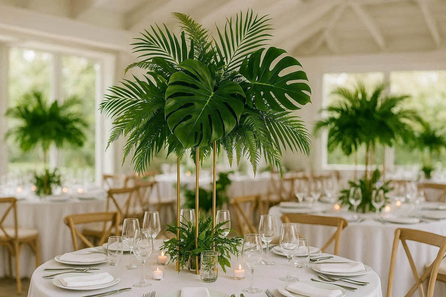Tropical Greenery Centerpieces 17 Fabulous and Breathtaking Wedding Centerpieces - 15 centerpieces