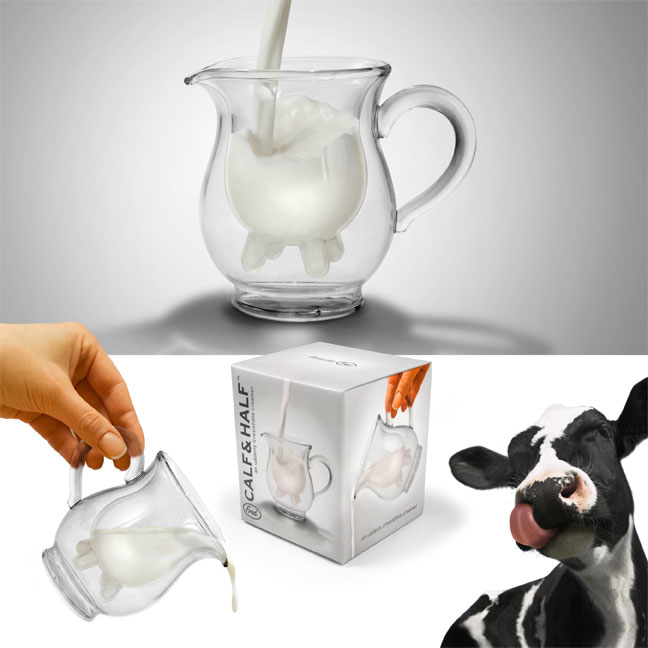 A new shape for milk jug that looks like a calf