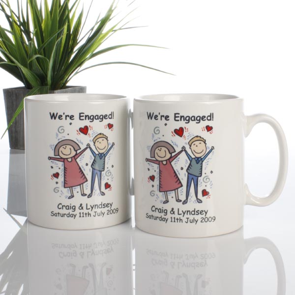 Personalized mugs for the engaged couple