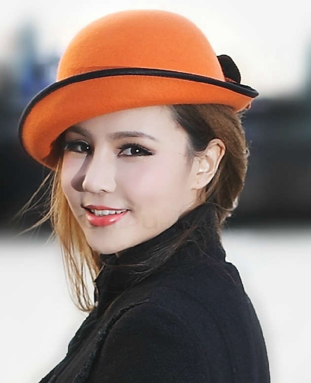 fashion_orange_fuchsia_ladies_wool_winter_hats_for_women_2013_with_flower_2_