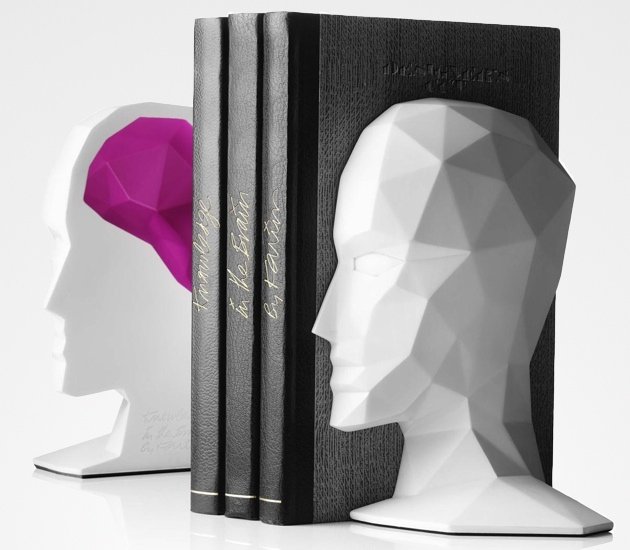 15 Fascinating & Unusual Christmas Presents 73 knowledge_brain_bookends_modern_karim_rashid_white_pink