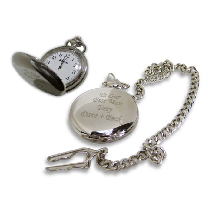 Personalized pocket watch that carries a message to your dad