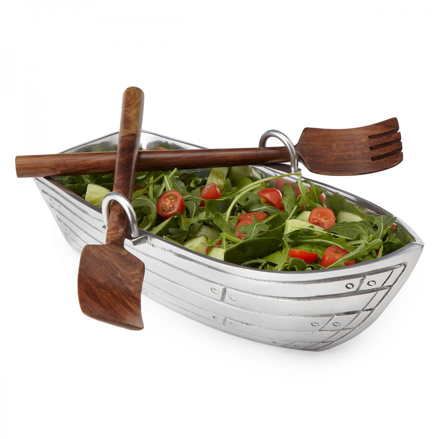 Fascinating serving bowls with non-traditional shapes for salad and fruit