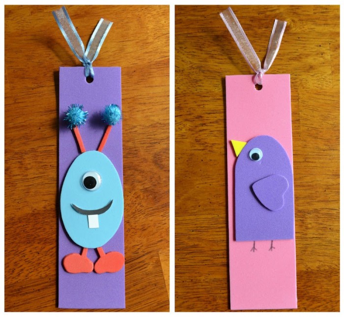 side by side finished foam bookmarks