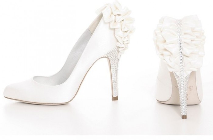 white-satin-wedding-shoes-rhinestone-heel-bow-detail.full_ A Breathtaking Collection of White Bridal Shoes for Your Wedding Day