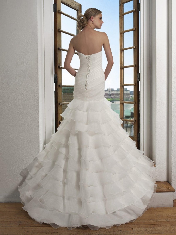 Ruffled-Mermaid-Organza-Wedding-Dress-2014 47+ Creative Wedding Ideas to Look Gorgeous & Catchy on Your Wedding