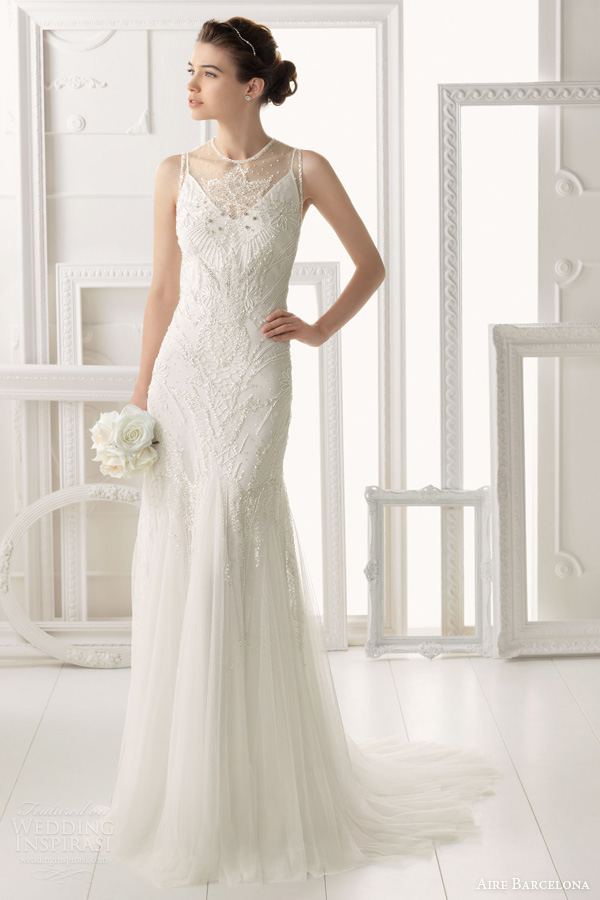 aire-barcelona-2014-bridal-omeya-sleeveless-beaded-wedding-dress 47+ Creative Wedding Ideas to Look Gorgeous & Catchy on Your Wedding