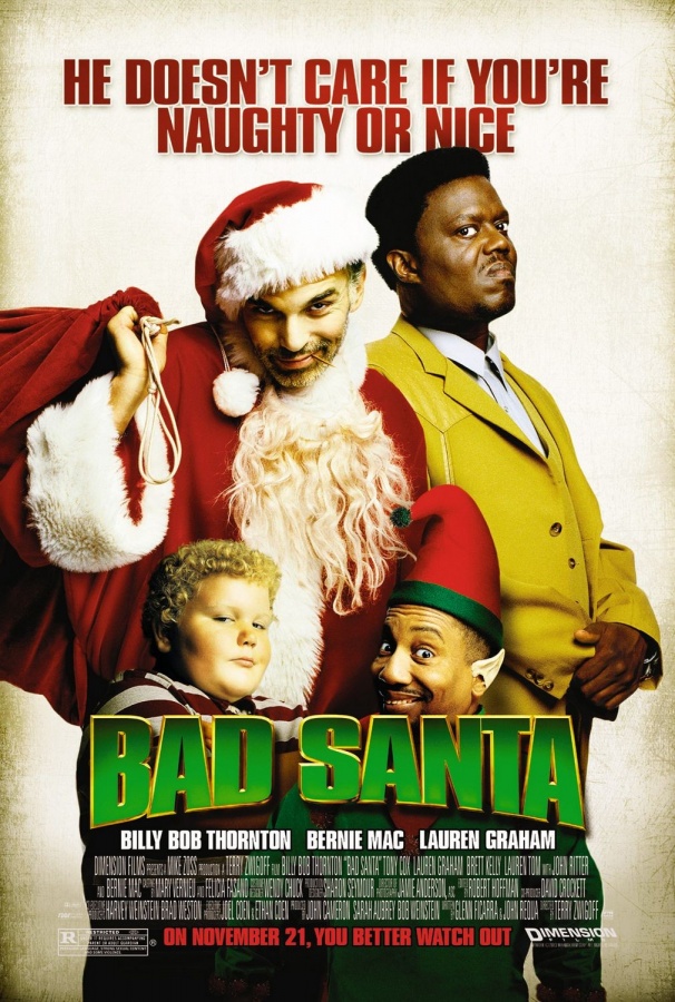 7. Bad Santa It is an American Christmas black comedy movie that was released in 2003. It is directed by Terry Zwigoff and it stars Billy Bob Thornton, Tony Cox, Brett Kelly and others.