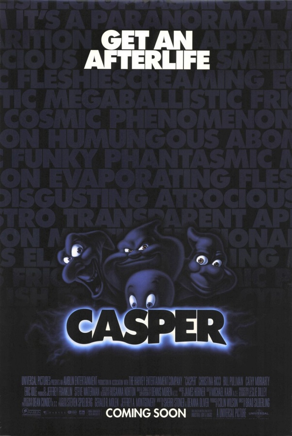 2. Casper It is an American comedy fantasy family movie that was released in 1995. It was directed by Brad Silberling, produced by Colin Wilson and stars Christina Ricci, Bill Pullman and others. The story of the movie is based on Casper the Friendly Ghost by Seymour Reit and Joe Oriolo.