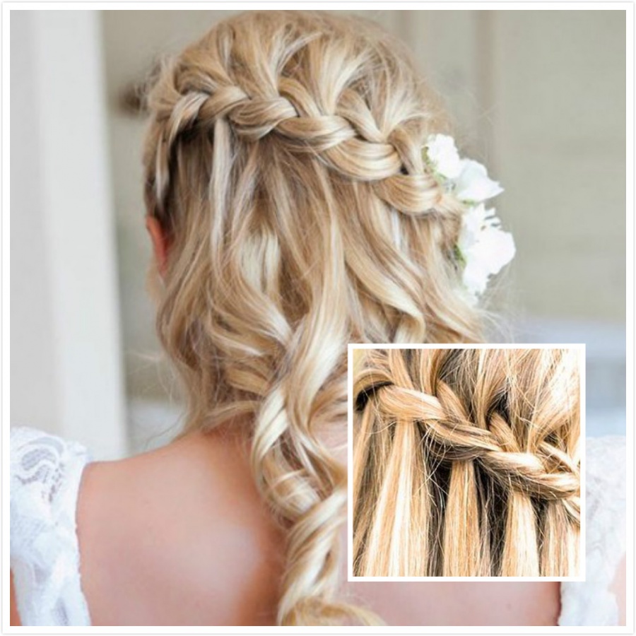 the-waterfall-braid-wedding-hairstyle 47+ Creative Wedding Ideas to Look Gorgeous & Catchy on Your Wedding
