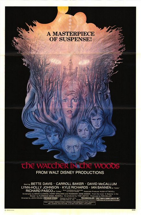 9. The Watcher in the Woods It is a mystery-horror movie and it is both American and British. It was released in 1980 and produced by Walt Disney Production. It stars Bette Davis, Lynn-Holly Johnson, Kyle Richards and others. The story of this movie is based on the novel A Watcher in the Woods by Florence Engel Randall.
