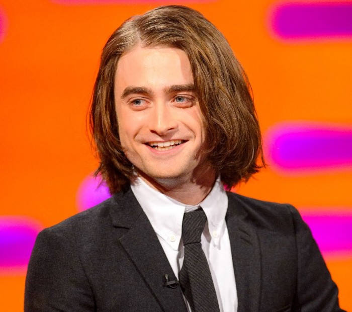 Daniel Radcliffe with his log hair.
