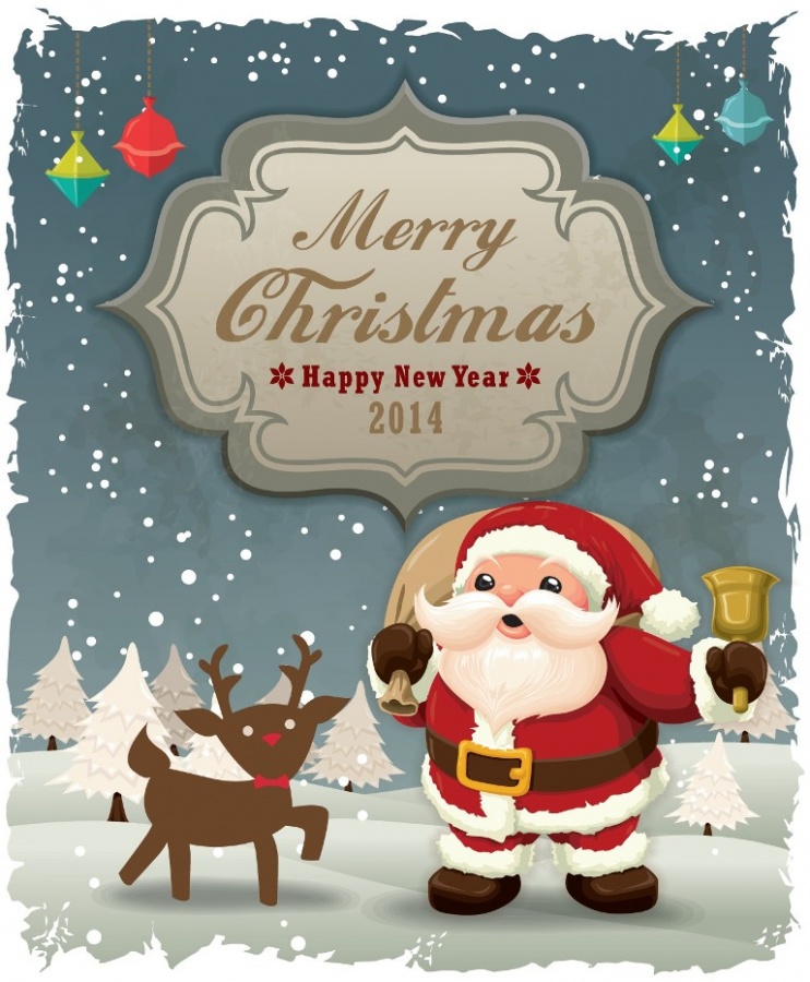 2014-Cartoon-Santa-Card-1 What Did Santa Claus Bring For You On Christmas Eve?