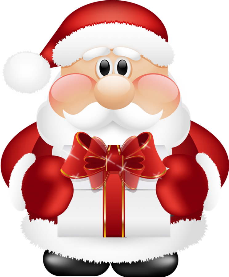 Cute_Santa_Claus_with_Gift_PNG_Clipart