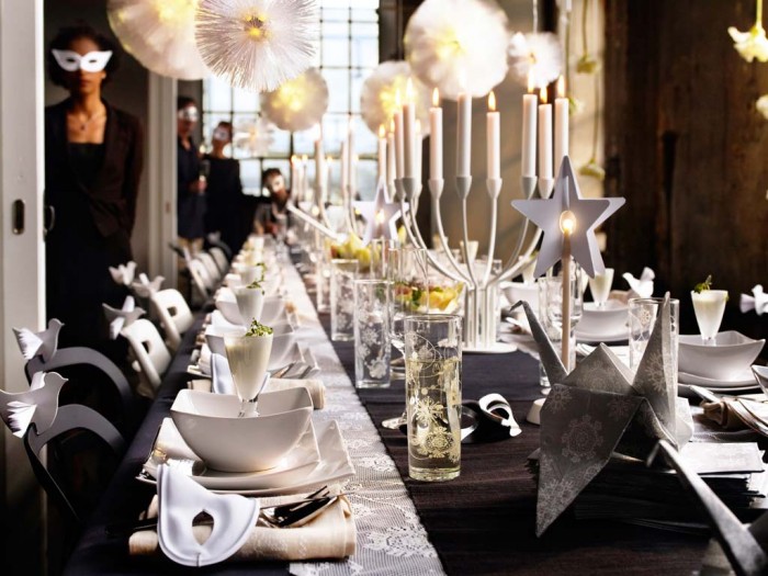 Ideas, Awesome New Years Eve Party Banquet Decorations Ideas With White Candelabra  Wonderful New Years Eve Party Decorations Ideas