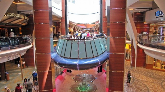 Rising Tide Elevator is situated on MS Oasis of the Seas which is the largest cruise ship in the world. It is said to be the world's only bar-elevator combo. 